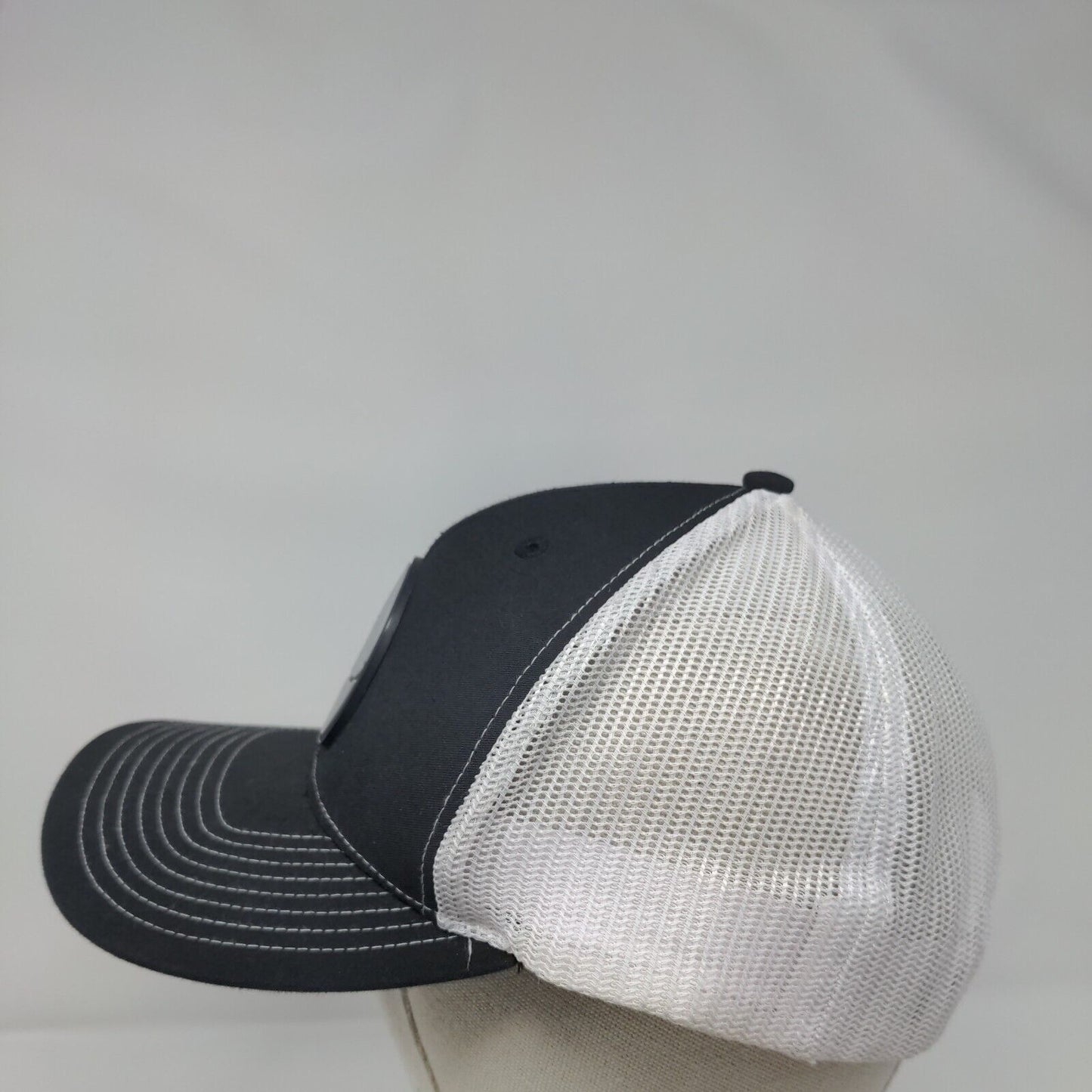 Richardson Snapback Trucker Hat Black One Size Adjustable Mesh Back 6 Panel