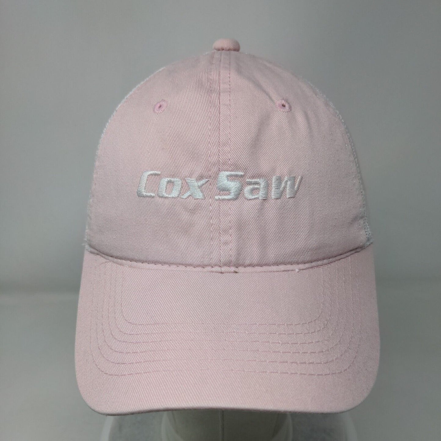 Cox Saw Strapback Mesh Back Trucker Hat Pink OSFM Colorblock Outdoor Cap