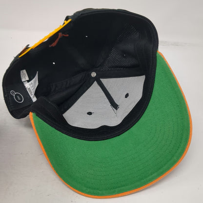 Puma Trucker Hat Black Orange One Size Snapback Flat Brim Mesh Performance