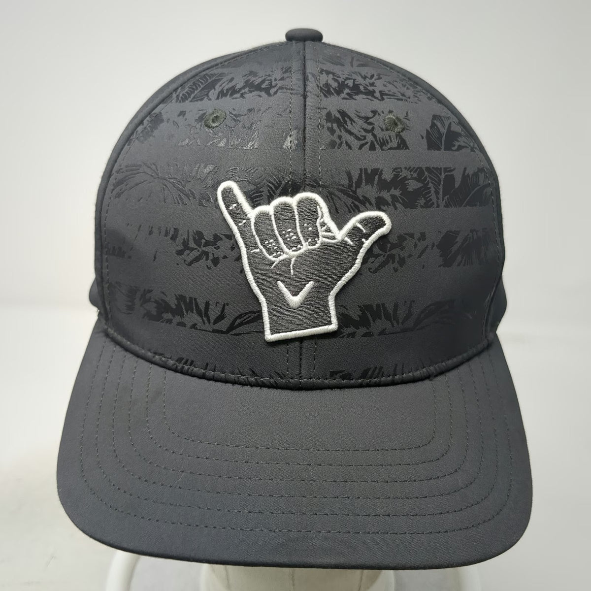 Callaway Snapback Hat Gray One Size Kapalua Hawaii Shaka Palm Pattern Logo Golf