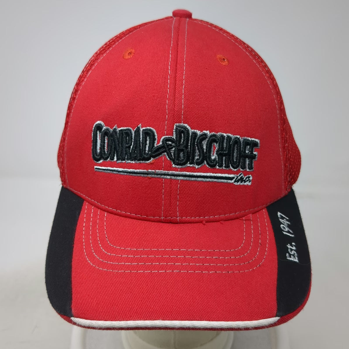 360 Apparel Baseball Cap Red One Size Conrad & Bischoff Mesh Back Strapback Hat