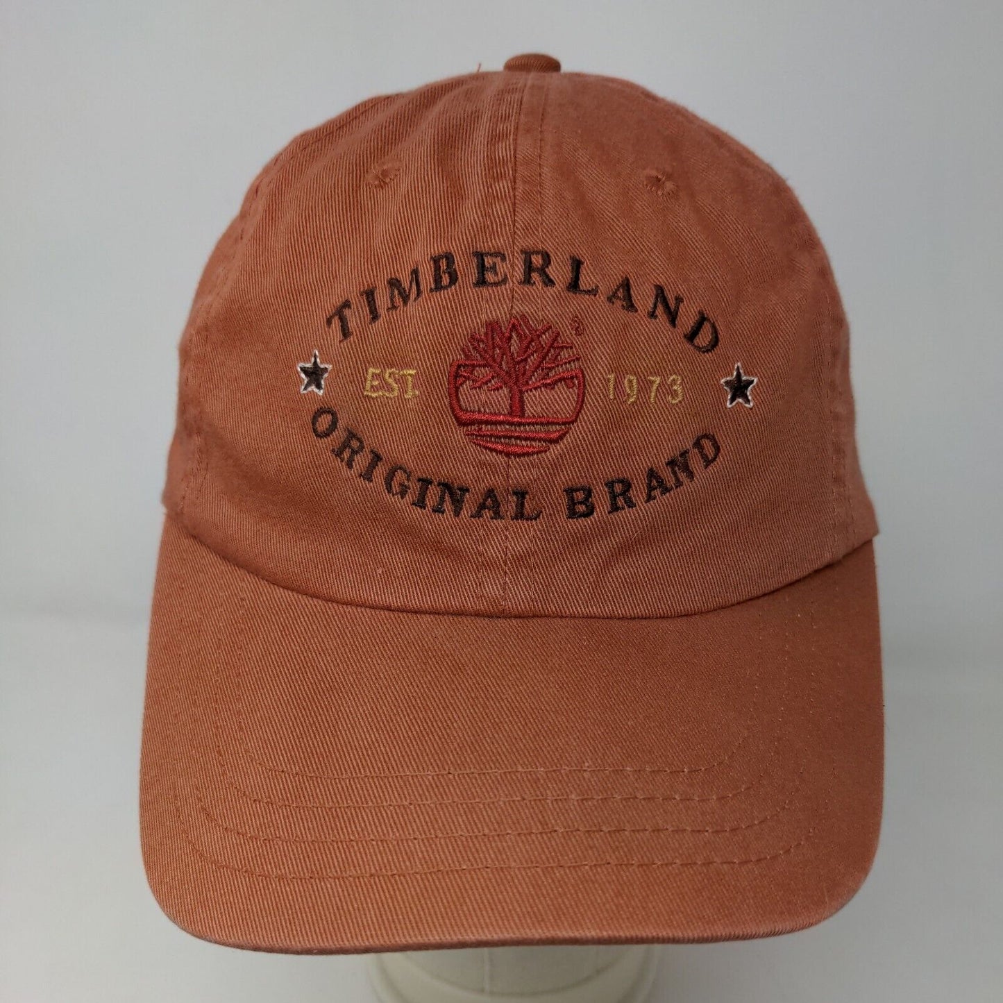 Timberland Men's Slideback Hat Orange Adjustable Embroidered Logo Cotton