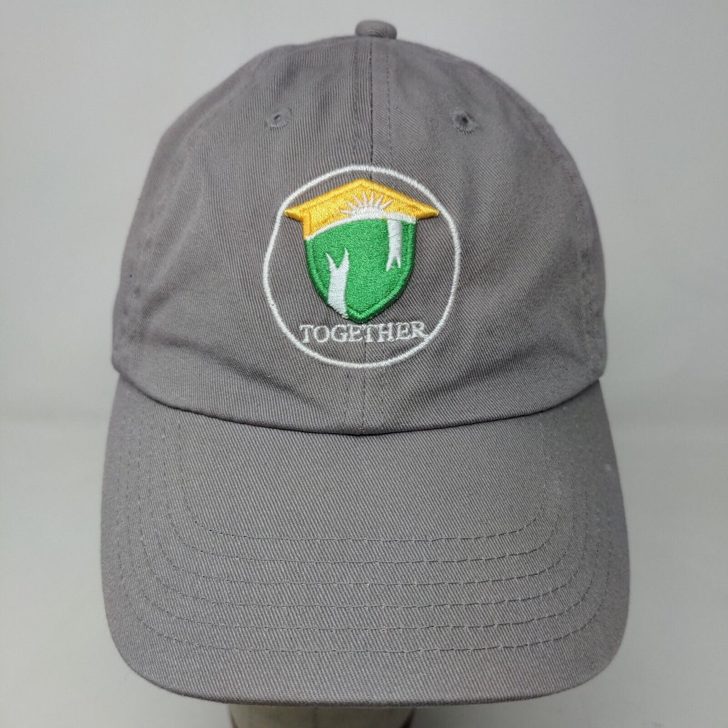 Unbranded Men's Slideback Hat Gray Adjustable Embroidered Together Logo Cotton