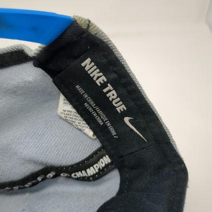 Nike Snapback Gray Blue One Size Hat 3D Swoosh Logo Two Tone Wool Flat Brim