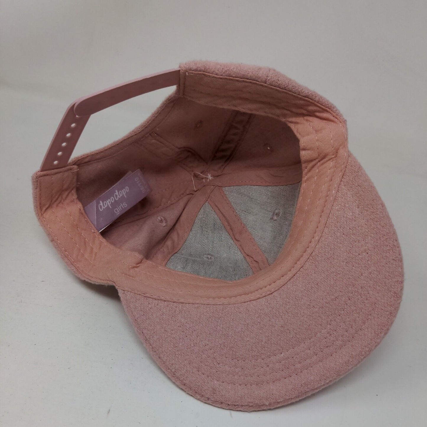 Dopo Dopo Girls Snapback Hat Pink 2-5 Years Adjustable Pompon Faux Fur Blank
