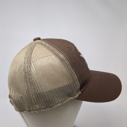 Vortex Snapback Mesh Back Trucker Hat Brown One Size Embroidered Logo