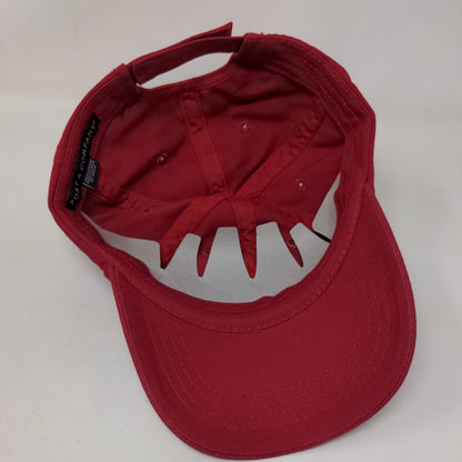 Port & Company Strapback Hat Red One Size Adjustable Vented Holes 6 Panel Blank