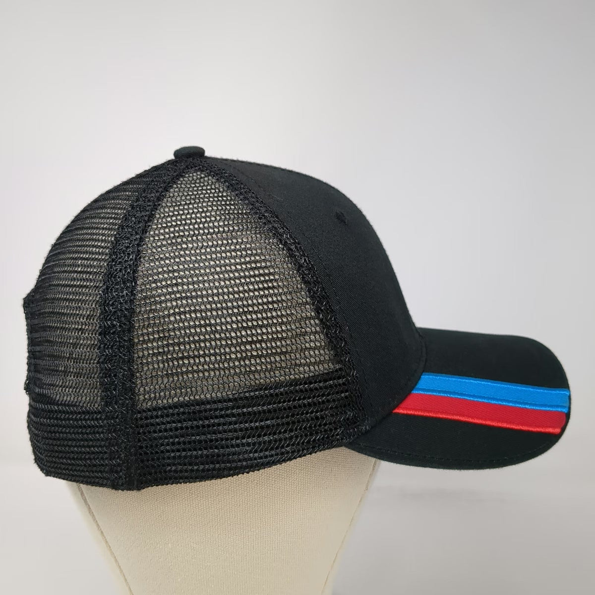 tsmgi Trucker Hat Black OSFM Valvoline Instant Oil Change Mesh Snapback Stripes
