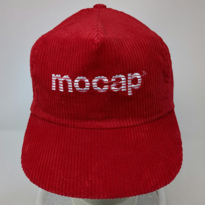 Rhone-Poulenc Mocap 5 Panel Red Hat One Size Corduroy Snapback Agriculture Logo