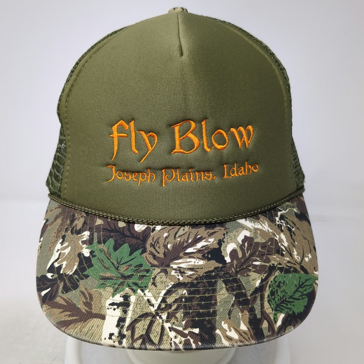 Otto Trucker Hat Green Camo One Size Fly Blow Joseph Plains Idaho Mesh Back