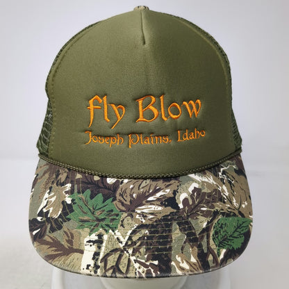 Otto Trucker Hat Green Camo One Size Fly Blow Joseph Plains Idaho Mesh Back