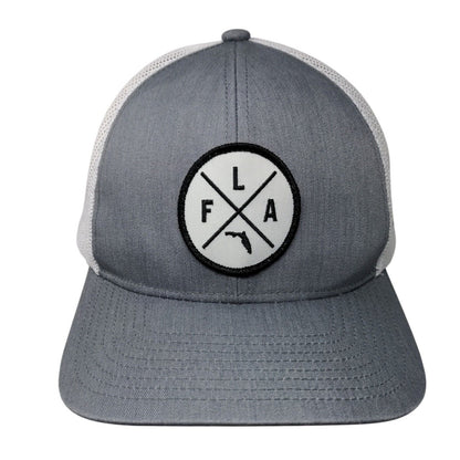 Florida Snapback Mesh Back Trucker Hat Gray One Size Colorblock Haka