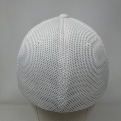 Trinity Solar Fitted Hat White L/XL Breathable Mesh Flexfit 6 Panel Yupoong