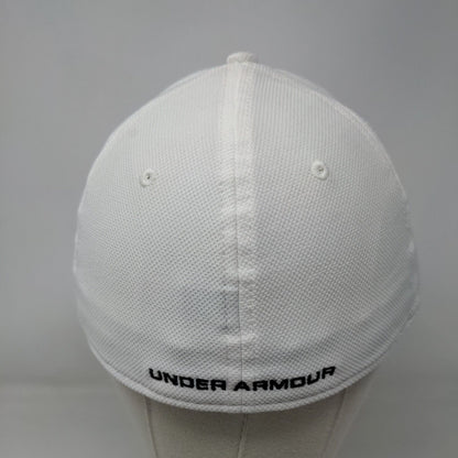 Under Armour Fitted Hat White L/XL Classic Fit Blitzing Embroidered 6 Panel