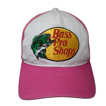 Bass Pro Shops Snapback Trucker Hat Pink OS Adjustable Mesh Back Gone Fishing
