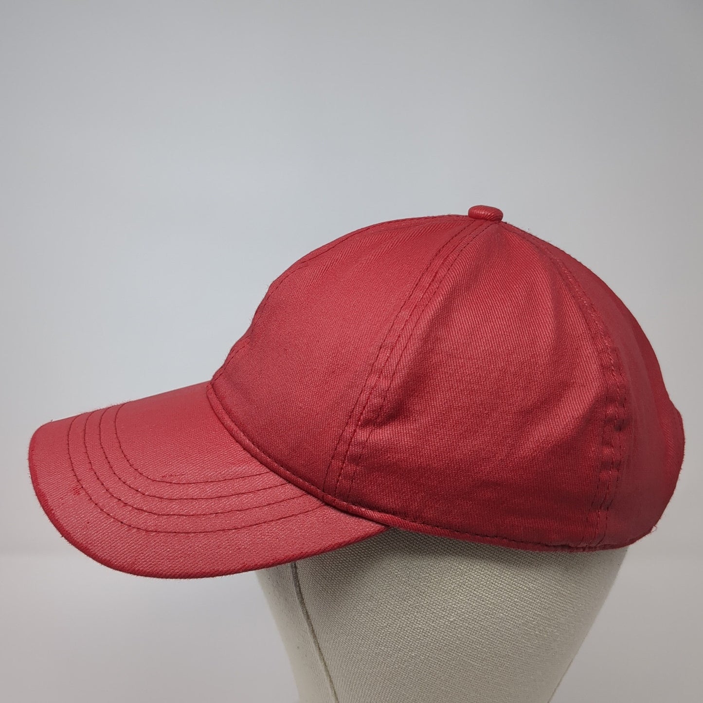 Unbranded Strapback Baseball Cap Red One Size Adjustable Vented Holes Blank