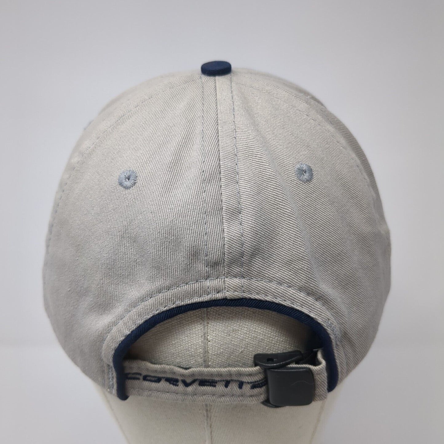 Corvette Slideback Baseball Cap Gray One Size Adjustable Embroidered 6 Panel