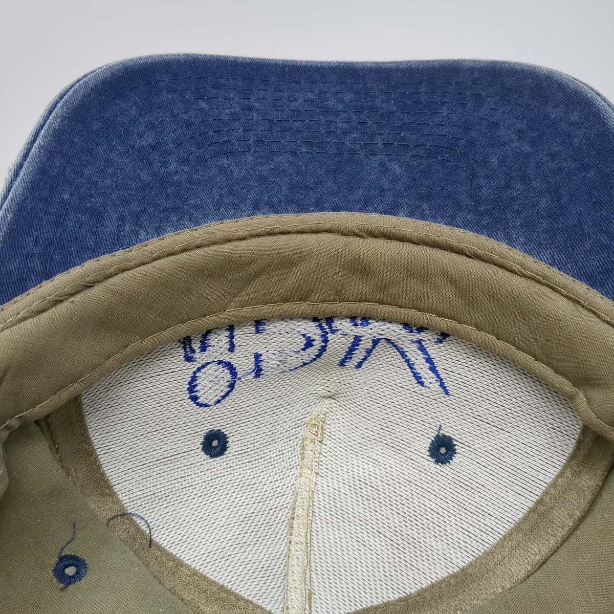 Cobra Caps 5 Panel Hat Beige Blue One Size Idaho iPAK Strapback Adjustable Logo
