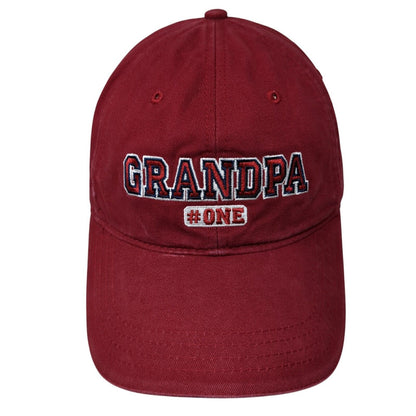 Grandpa #One Slideback Hat Red One Size Adjustable Embroidered 6 Panel