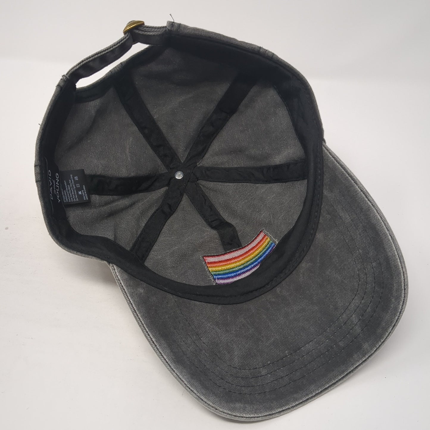 Rainbow Pride Slideback Hat Gray One Size Adjustable David And Young