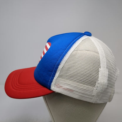 Blue Red White Trucker Hat OSFM Heart American Flag Mesh Snapback Patriotic USA