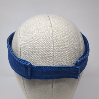 Otto Strapback Visor Hat Blue One Size Adjustable Embroidered Logo
