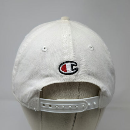 Champion Snapback White One Size Embroidered Logo Cotton Athletic Sport Hat