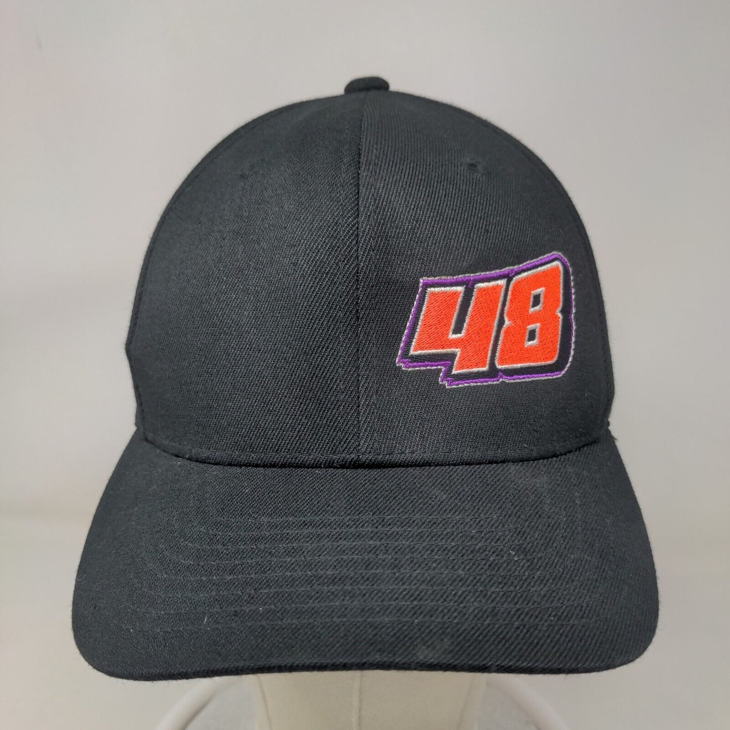 Port Authority Men's Fitted Hat Black Size L/XL Embroidered #48 Logo
