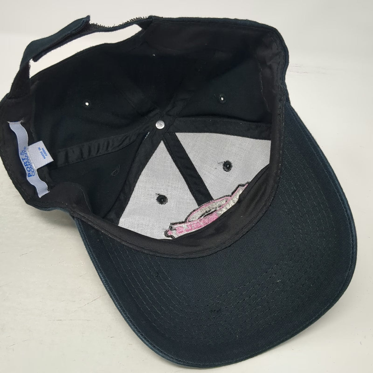 Port & Company Baseball Cap Black One Size Pink Heals Embroidered Logo Hat