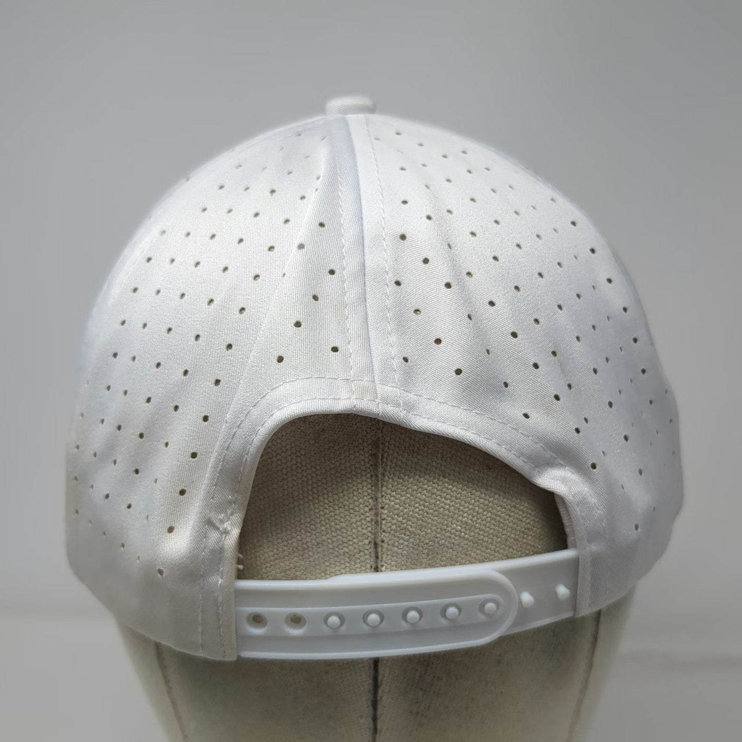 Waggle Trucker Hat White One Size Palm Tree Perforated Golf Snapback Breathable