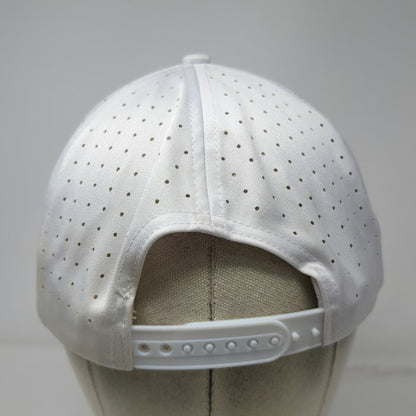 Waggle Trucker Hat White One Size Palm Tree Perforated Golf Snapback Breathable