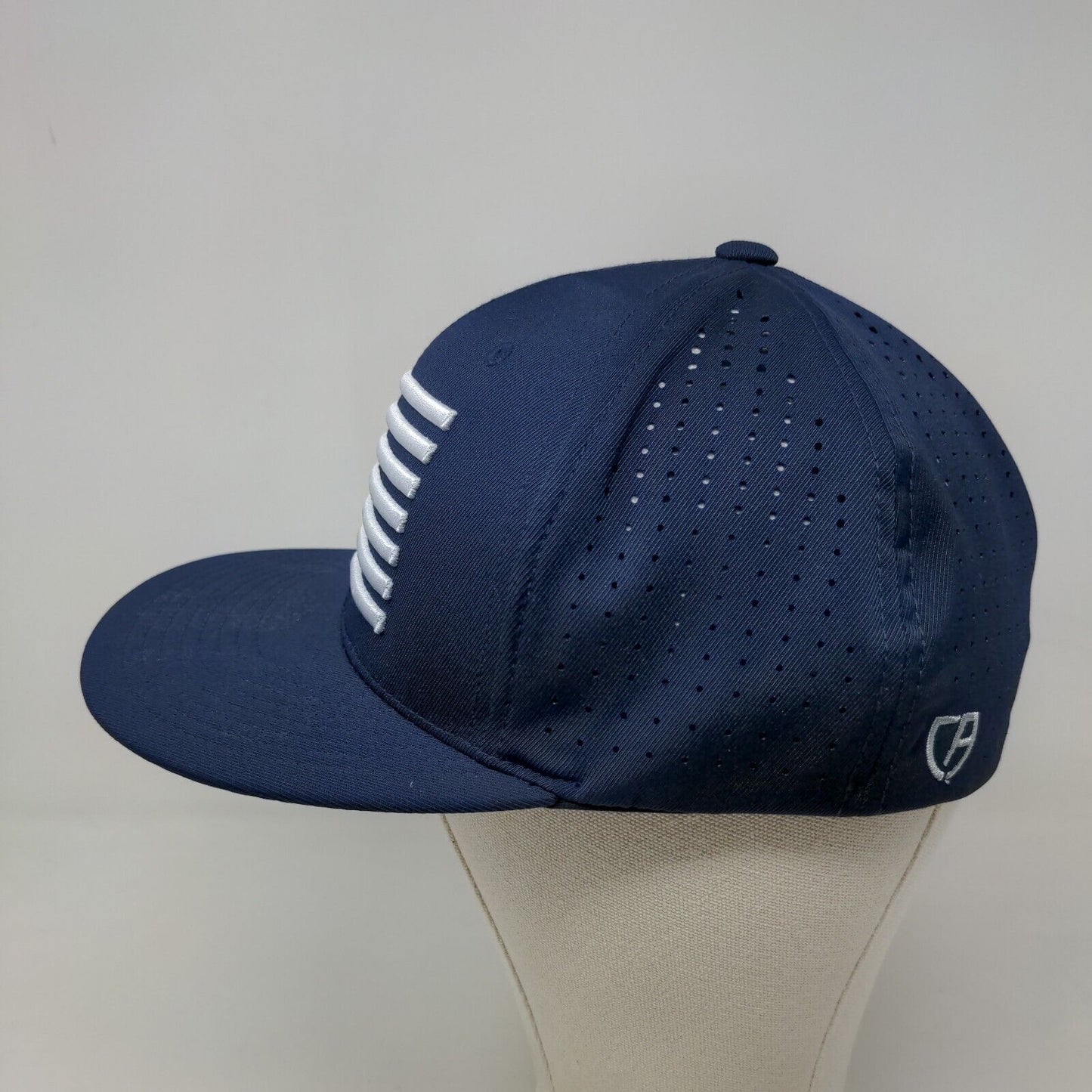 Cap America Premium Line Men's Fitted Hat Blue Size S-M Embroidered Flag Logo