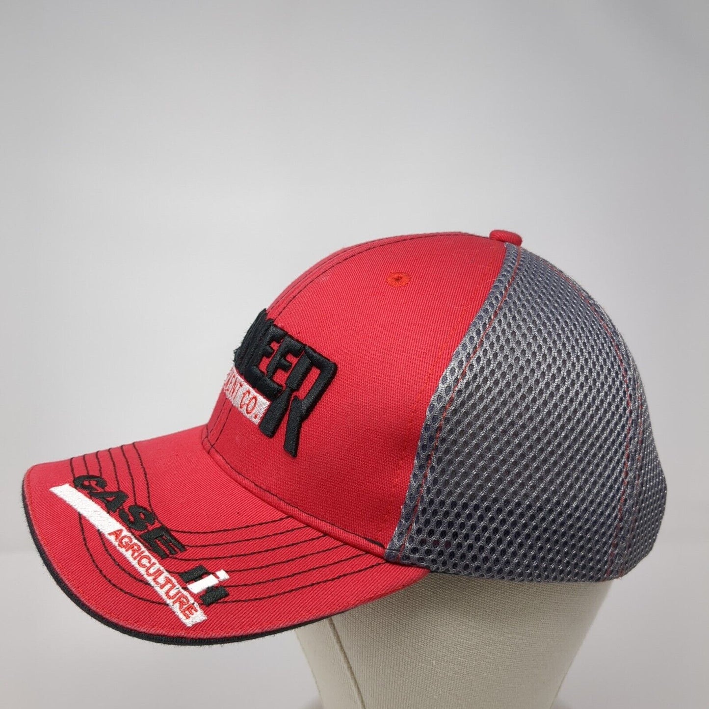 Pioneer Equipment Co Case III Agriculture Strapback Trucker Hat Red OS Mesh Back