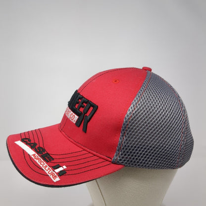 Pioneer Equipment Co Case III Agriculture Strapback Trucker Hat Red OS Mesh Back