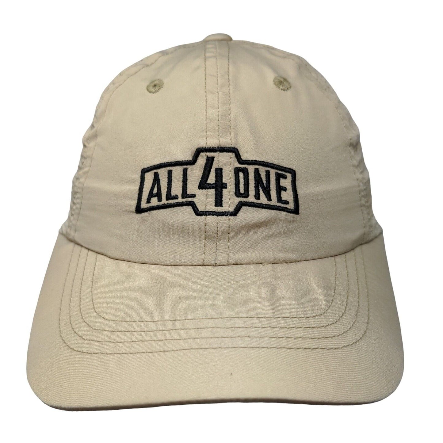 All 4 One McLane Strapback Hat Tan One Size Embroidered Port Authority