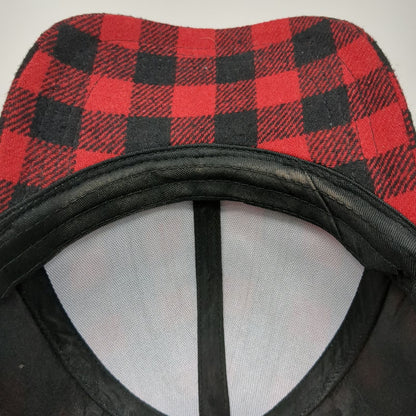 Red Black Buffalo Plaid Baseball Cap One Size Adjustable Cotton Checkered Hat