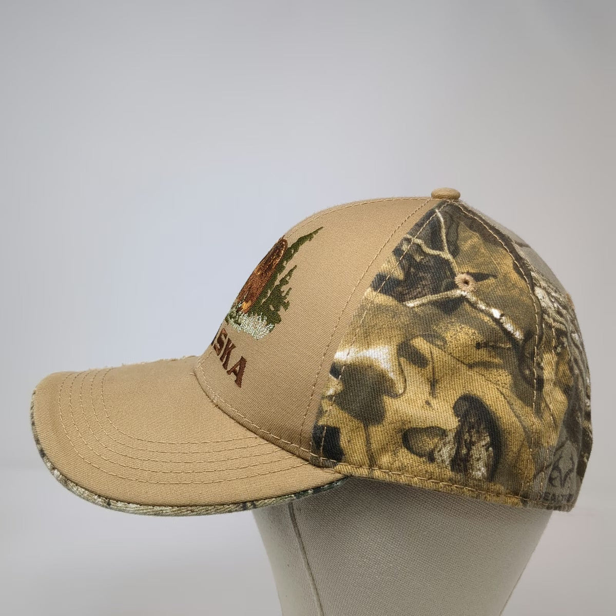 Ace USA Alaska Bear Realtree Camo Beige Baseball Cap Hat One Size Embroidered