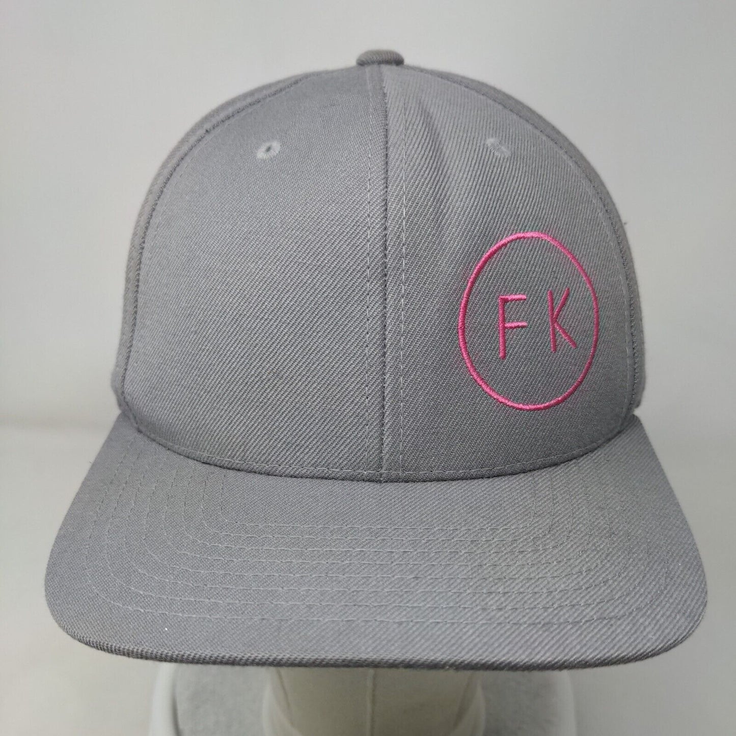 FK Logo Snapback Hat Gray One Size Embroidered The Classics Yupoong
