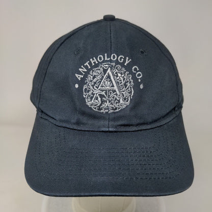 Anthology Co. Strapback Hat Blue One Size Adjustable Embroidered Port & Company