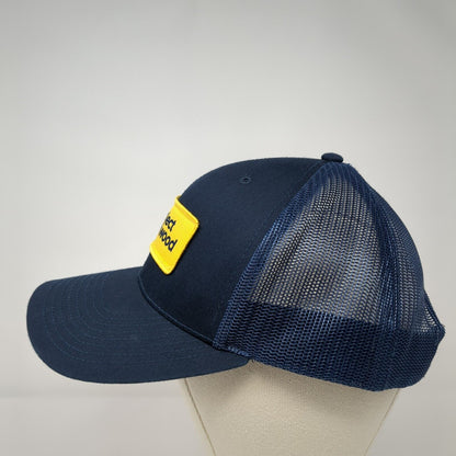 Project Big Wood Patch Snapback Trucker Hat Blue One Size Mesh Back
