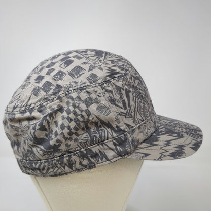 Old Navy Army Cap Gray XL Abstract Graphic Print Checkerboard Lightning Bolt Hat