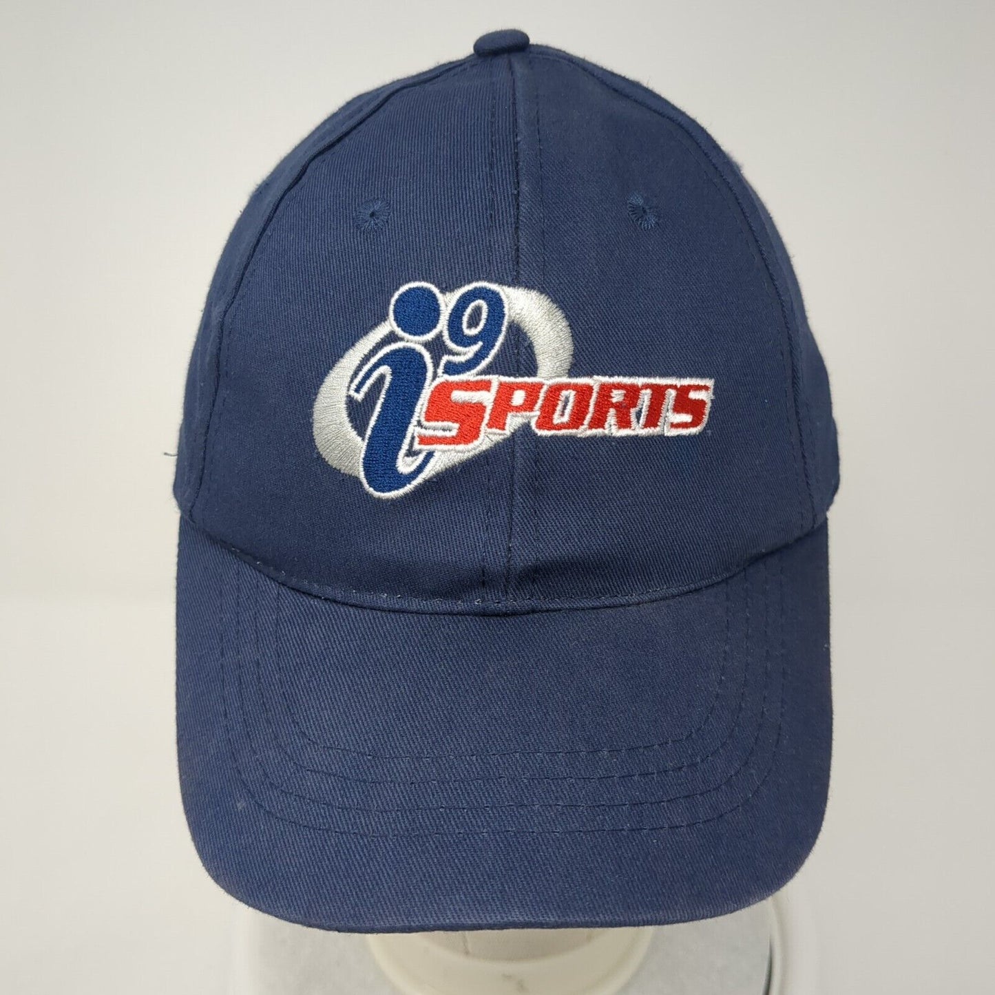 i9 Sports Strapback Hat Blue One Size Adjustable Embroidered 6 Panel