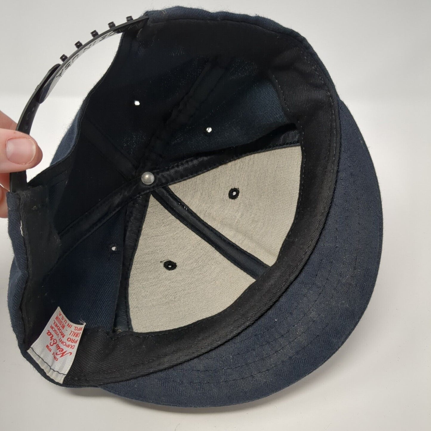 New Era Dupont Visor Pro Model Snapback Hat Blue S/M Vented Holes 6 Panel Blank