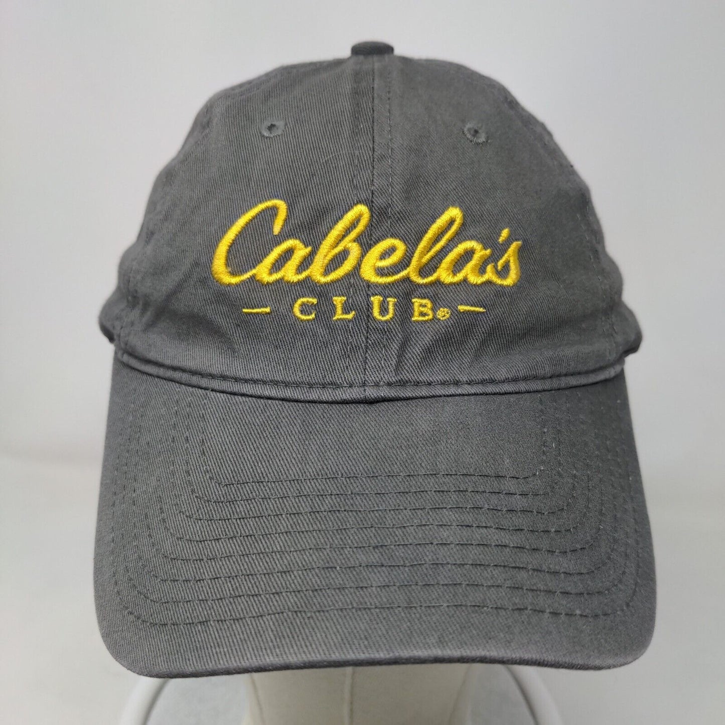 Cabela's Club Slideback Hat Gray OSFM Embroidered Vented Holes Adjustable