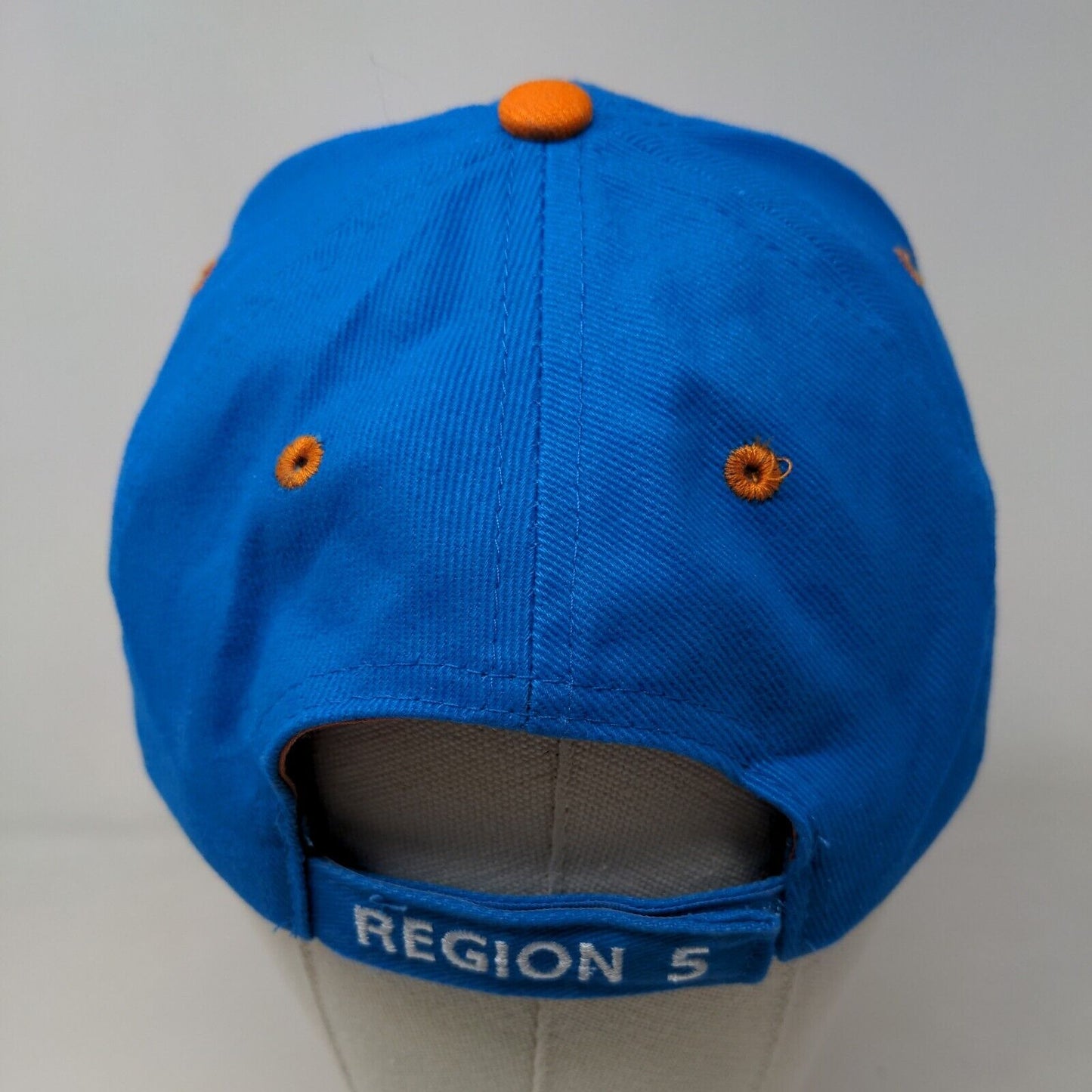 WaWa Men's Strapback Hat Blue Orange size OSFM Embroidered Logo 100% Cotton