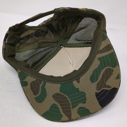 Schmidt 5 Panel Green Brown Black White One Size Hat Mesh Snapback Camo Tree