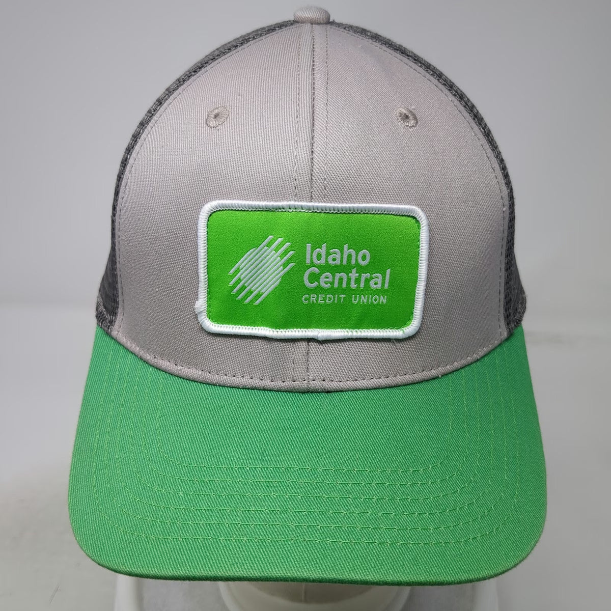 Namebrand Gray Green Trucker Hat One Size Idaho Central Credit Union Mesh Patch
