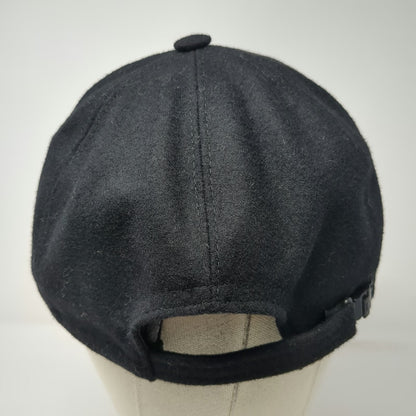 Conte of Florence 5 Panel Black OS Italy Cotton Fleur De Lis Logo Hat Slide