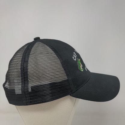 Cap'n Hook Sports Snapback Mesh Back Trucker Hat Black One Size Embroidered