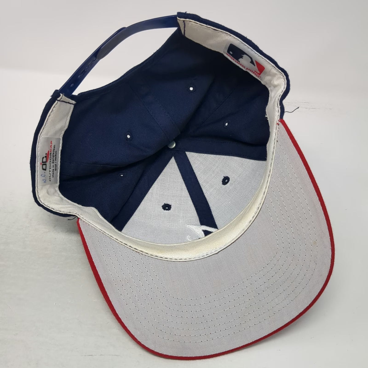 Outdoor Cap Snapback Blue Red M Atlanta Braves MLB Logo Team Fan Sports Gear Hat
